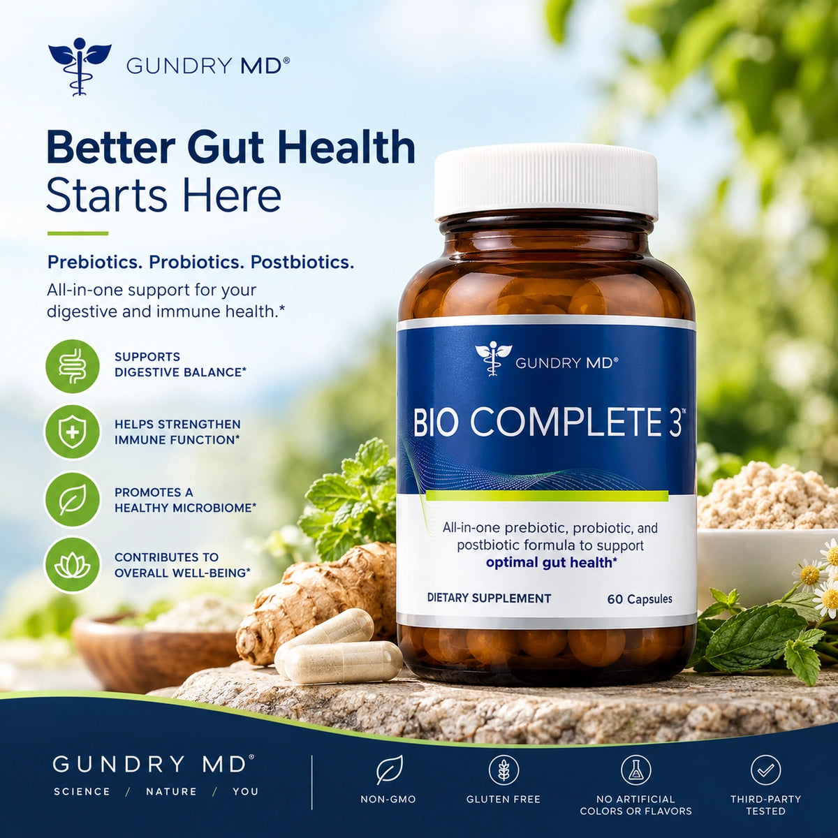 Gundry MD Bio Complete 3 – All-in-One Gut Health Support